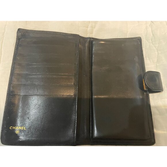 Authentic Chanel Long Bifold Wallet – Black Caviar Leather - Picture 7 of 11